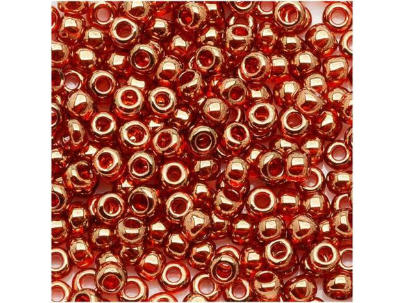 TOHO Glass Seed Bead, Size 8, 3mm, Gold-Lustered African Sunset (Tube)