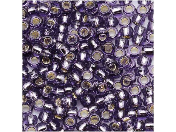 TOHO Glass Seed Bead, Size 8, 3mm, Silver-Lined Tanzanite (Tube)