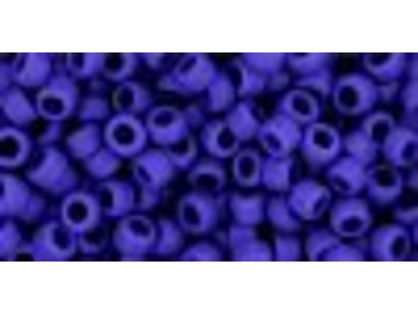 TOHO Glass Seed Bead, Size 8, 3mm, Opaque-Frosted Navy Blue (Tube)