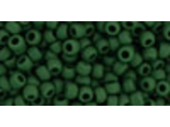 TOHO Glass Seed Bead, Size 8, 3mm, Opaque-Frosted Pine Green (Tube)