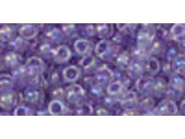 TOHO Glass Seed Bead, Size 8, 3mm, Transparent-Rainbow Foxglove (Tube)