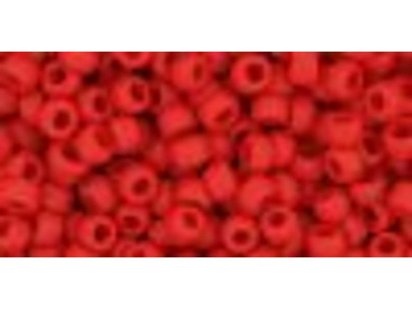 TOHO Glass Seed Bead, Size 8, 3mm, Opaque-Frosted Pepper Red (Tube)