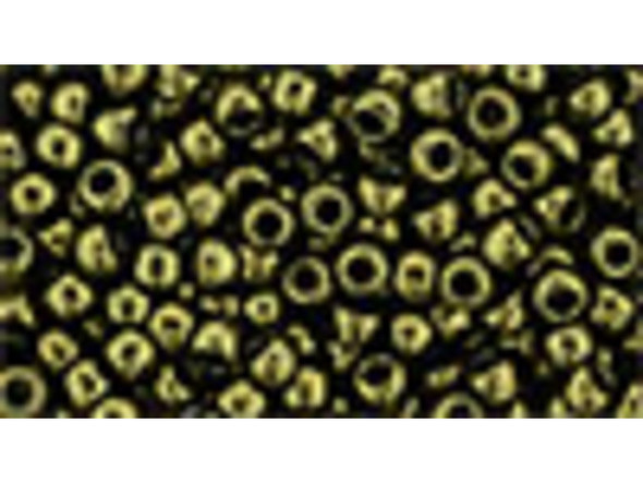 TOHO Glass Seed Bead, Size 8, 3mm, Gold-Lustered Dk Antique Bronze (Tube)