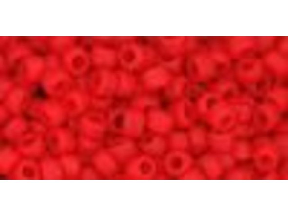 TOHO Glass Seed Bead, Size 8, 3mm, Opaque-Frosted Cherry (Tube)