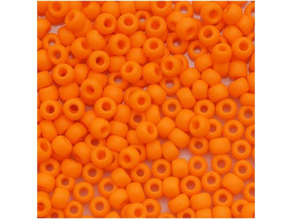 TOHO Glass Seed Bead, Size 8, 3mm, Opaque-Frosted Cantelope (Tube)