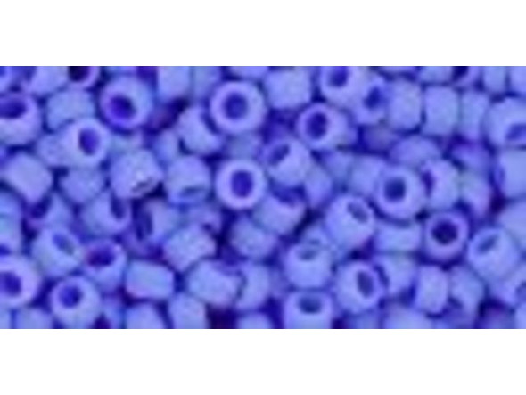 TOHO Glass Seed Bead, Size 8, 3mm, Opaque-Frosted Periwinkle (Tube)