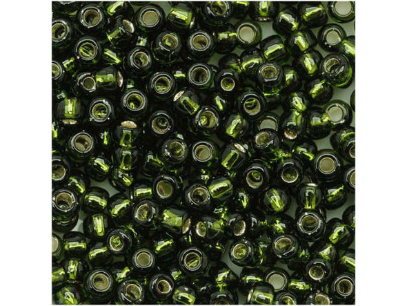 TOHO Glass Seed Bead, Size 8, 3mm, Silver-Lined Olivine (Tube)