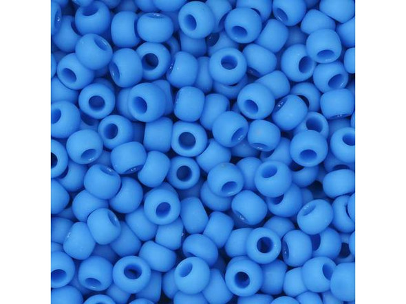 TOHO Glass Seed Bead, Size 8, 3mm, Opaque-Frosted Cornflower (Tube)
