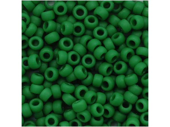 TOHO Glass Seed Bead, Size 8, 3mm, Opaque-Frosted Shamrock (Tube)