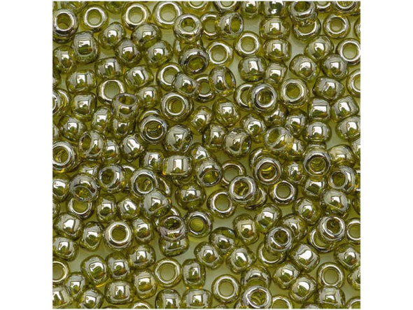 TOHO Glass Seed Bead, Size 8, 3mm, Gold-Lustered Green Tea (Tube)