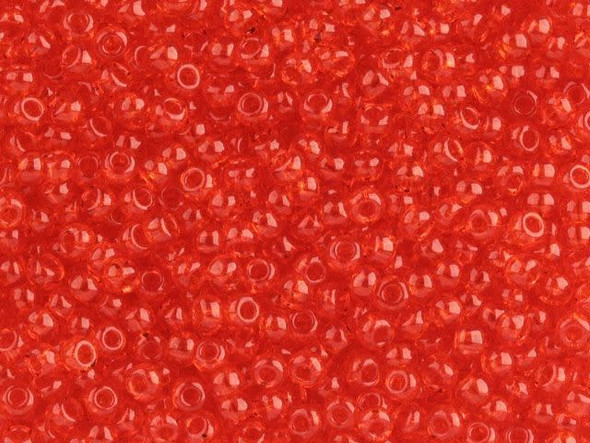 TOHO Glass Seed Bead, Size 8, 3mm, Transparent Lt Siam Ruby (Tube)