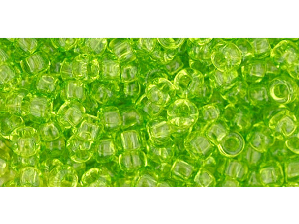 TOHO Glass Seed Bead, Size 8, 3mm, Transparent Lime Green (Tube)