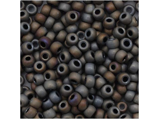 TOHO Glass Seed Bead, Size 8, 3mm, Matte-Color Iris - Gray (Tube)