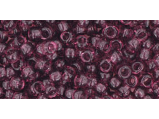 TOHO Glass Seed Bead, Size 8, 3mm, Transparent Med Amethyst (Tube)