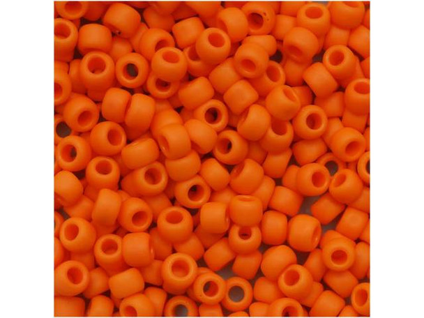 TOHO Glass Seed Bead, Size 8, 3mm, Opaque-Frosted Pumpkin (Tube)