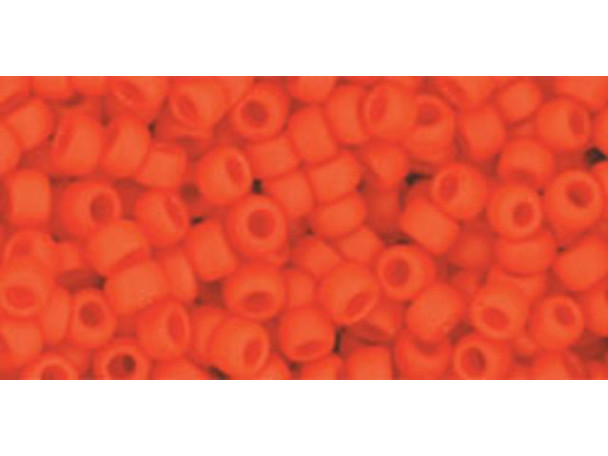 TOHO Glass Seed Bead, Size 8, 3mm, Opaque-Frosted Sunset Orange (Tube)