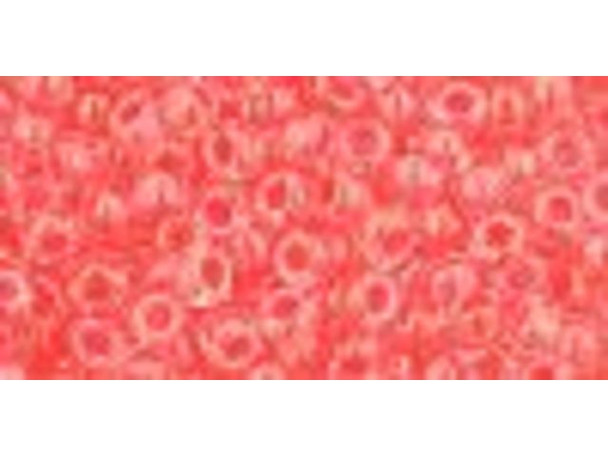 TOHO Glass Seed Bead, Size 8, 3mm, Luminous Neon Salmon (Tube)