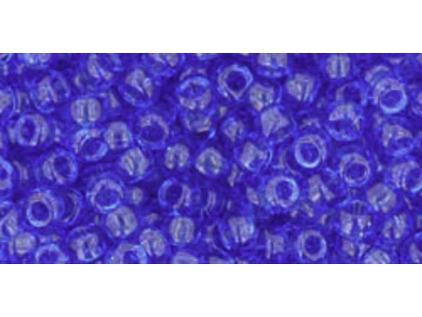 TOHO Glass Seed Bead, Size 8, 3mm, Transparent Sapphire (Tube)