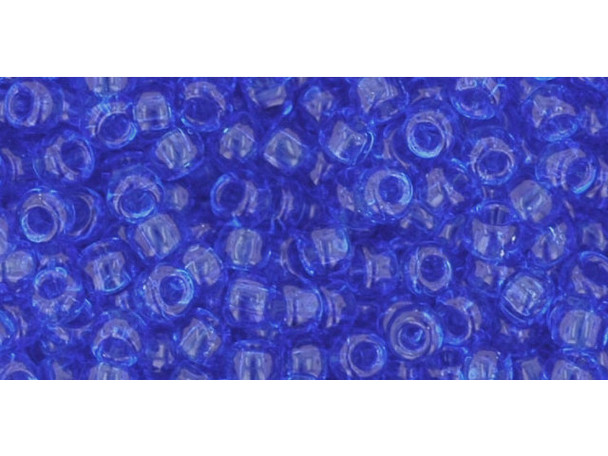 TOHO Glass Seed Bead, Size 8, 3mm, Transparent Sapphire (Tube)