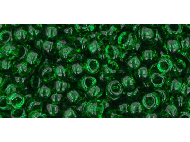 TOHO Glass Seed Bead, Size 8, 3mm, Transparent Grass Green (Tube)