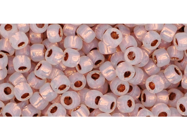 TOHO Glass Seed Bead, Size 8, 3mm, Copper-Lined Alabaster (Tube)