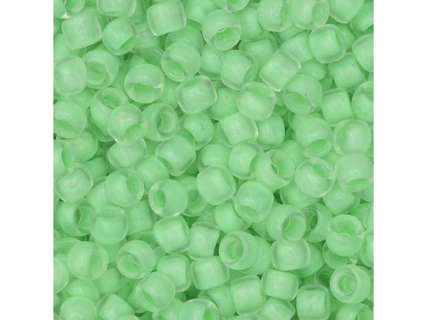 TOHO Glass Seed Bead, Size 8, 3mm, Inside-Color Crystal/Neon Sea Foam-Lined (Tube)