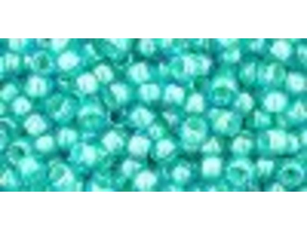TOHO Glass Seed Bead, Size 8, 3mm, Inside-Color Aqua/Lt Jonquil-Lined (Tube) TOHO Glass Seed Bead, Size 8, 3mm, Inside-Color Aqua/Lt Jonquil-Lined (Tube)