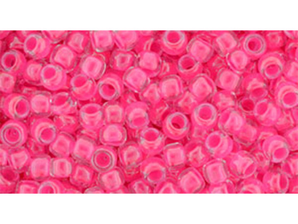 TOHO Glass Seed Bead, Size 8, 3mm, Luminous Neon Pink (Tube) TOHO Glass Seed Bead, Size 8, 3mm, Luminous Neon Pink (Tube)