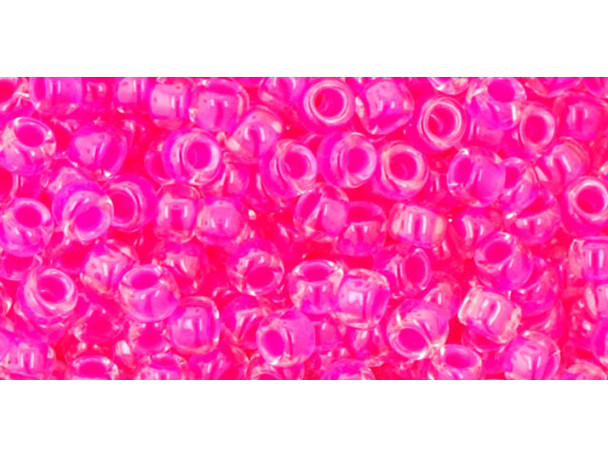 TOHO Glass Seed Bead, Size 8, 3mm, Luminous Neon Pink (Tube) TOHO Glass Seed Bead, Size 8, 3mm, Luminous Neon Pink (Tube)