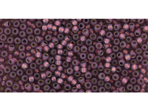 TOHO Glass Seed Bead, Size 8, 3mm, PermaFinish - Silver-Lined Milky Amethyst (Tube)