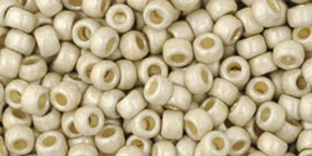 TOHO Glass Seed Bead, Size 8, 3mm, PermaFinish - Matte Galvanized Aluminum (tube)