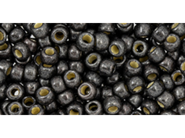 TOHO Glass Seed Bead, Size 8, 3mm, Permafinish - Matte Galvanized Cool Gray (Tube)