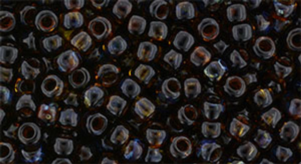 TOHO Glass Seed Bead, Size 8, 3mm, HYBRID Transparent Lt Topaz - Picasso (tube)