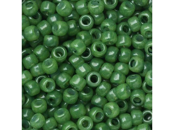 TOHO Glass Seed Bead, Size 8, 3mm, HYBRID ColorTrends: Milky - Greenery (Tube)