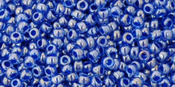 TOHO Glass Seed Bead, Size 11, 2.1mm, Inside-Color Lt Sapphire/Opaque Dk Blue-Lined (tube)