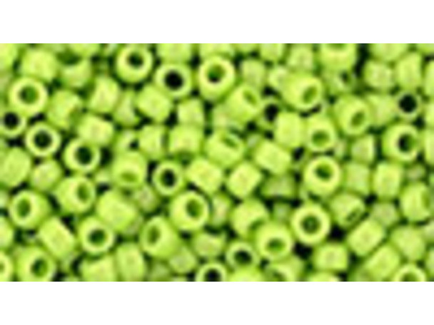 TOHO Glass Seed Bead, Size 8, 3mm, HYBRID Sueded Gold Sour Apple (Tube)