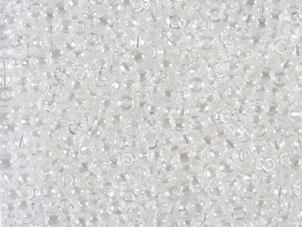 TOHO Glass Seed Bead, Size 11, 2.1mm, Transparent-Lustered Crystal (Tube)