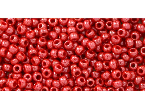 TOHO Glass Seed Bead, Size 11, 2.1mm, Opaque-Lustered Cherry (Tube)
