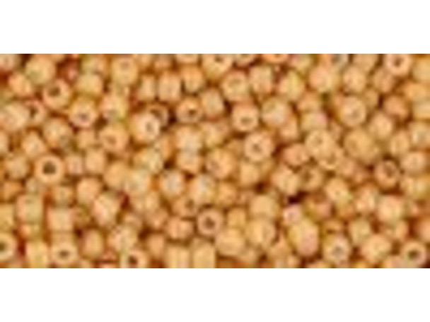TOHO Glass Seed Bead, Size 11, 2.1mm, Opaque-Lustered Dk Beige (Tube)