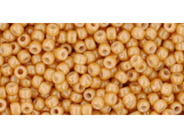 TOHO Glass Seed Bead, Size 11, 2.1mm, Opaque-Lustered Dk Beige (Tube)