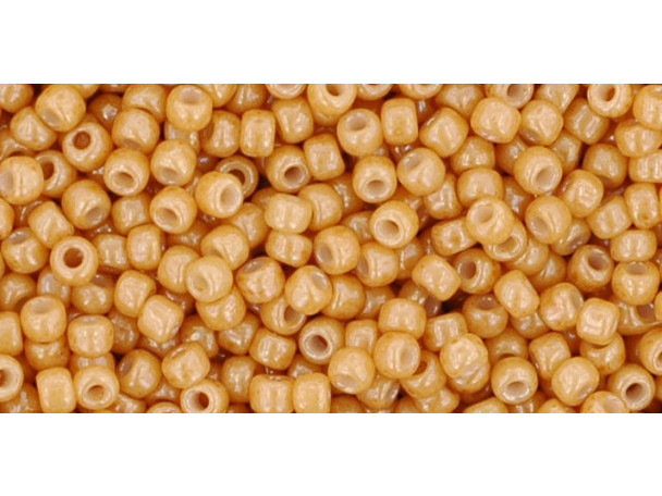 TOHO Glass Seed Bead, Size 11, 2.1mm, Opaque-Lustered Dk Beige (Tube)