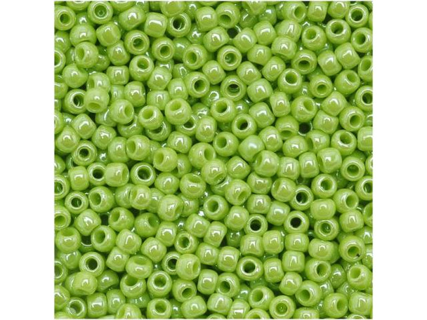 TOHO Glass Seed Bead, Size 11, 2.1mm, Opaque-Lustered Sour Apple (Tube)