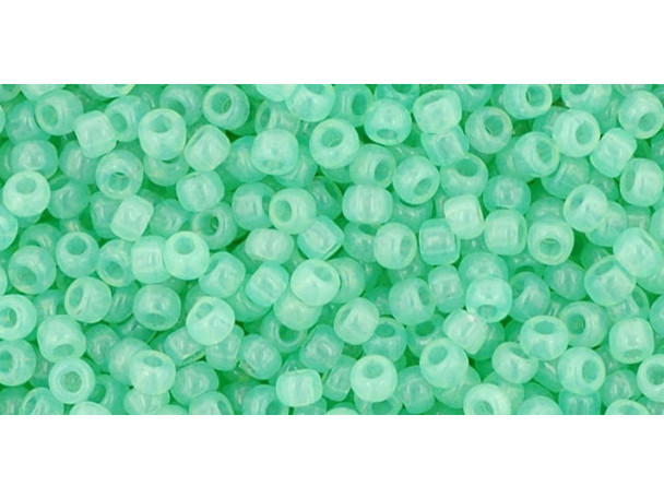 TOHO Glass Seed Bead, Size 11, 2.1mm, Milky Kiwi (Tube)