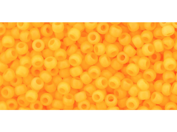 TOHO Glass Seed Bead, Size 11, 2.1mm, Ceylon Frosted Peach Cobbler (Tube)