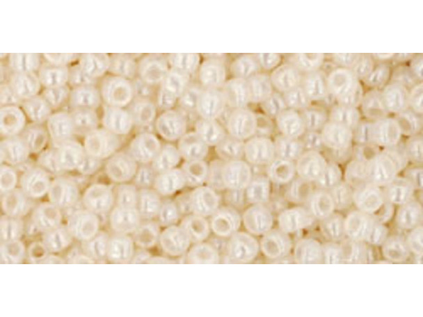 TOHO Glass Seed Bead, Size 11, 2.1mm, Ceylon Lt Ivory (Tube)