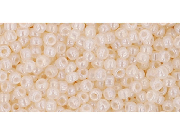 TOHO Glass Seed Bead, Size 11, 2.1mm, Ceylon Lt Ivory (Tube)