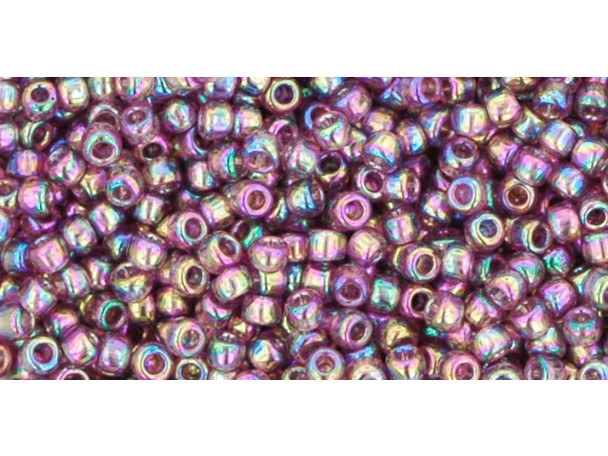 TOHO Glass Seed Bead, Size 11, 2.1mm, Transparent Rainbow Med Amethyst (Tube)
