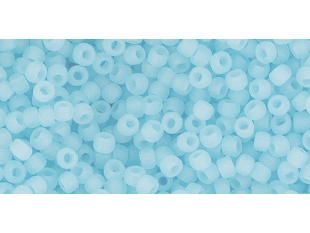 TOHO Glass Seed Bead, Size 11, 2.1mm, Ceylon Frosted Aqua (Tube)