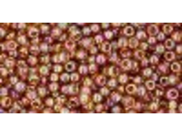TOHO Glass Seed Bead, Size 11, 2.1mm, Transparent-Rainbow Topaz (Tube)
