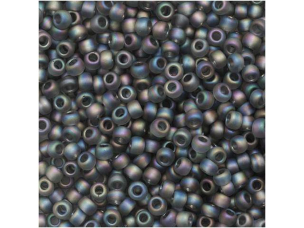 TOHO Glass Seed Bead, Size 11, 2.1mm, Transparent-Rainbow Frosted Gray (Tube)